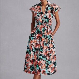 Maeve | Anthropologie flutter sleeve shirt dress